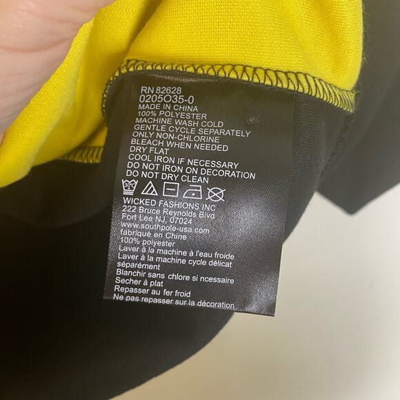 Southpole Men's Sz XL Black Yellow Full Zip Hoodie Pockets Drawstring Sweatshirt - Picture 9 of 12